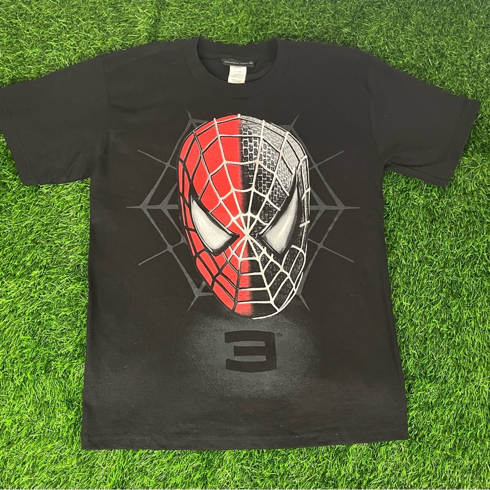2007 Marvel Spider-Man 3 Movie Promo T-Shirt Red Black Kids Size Medium